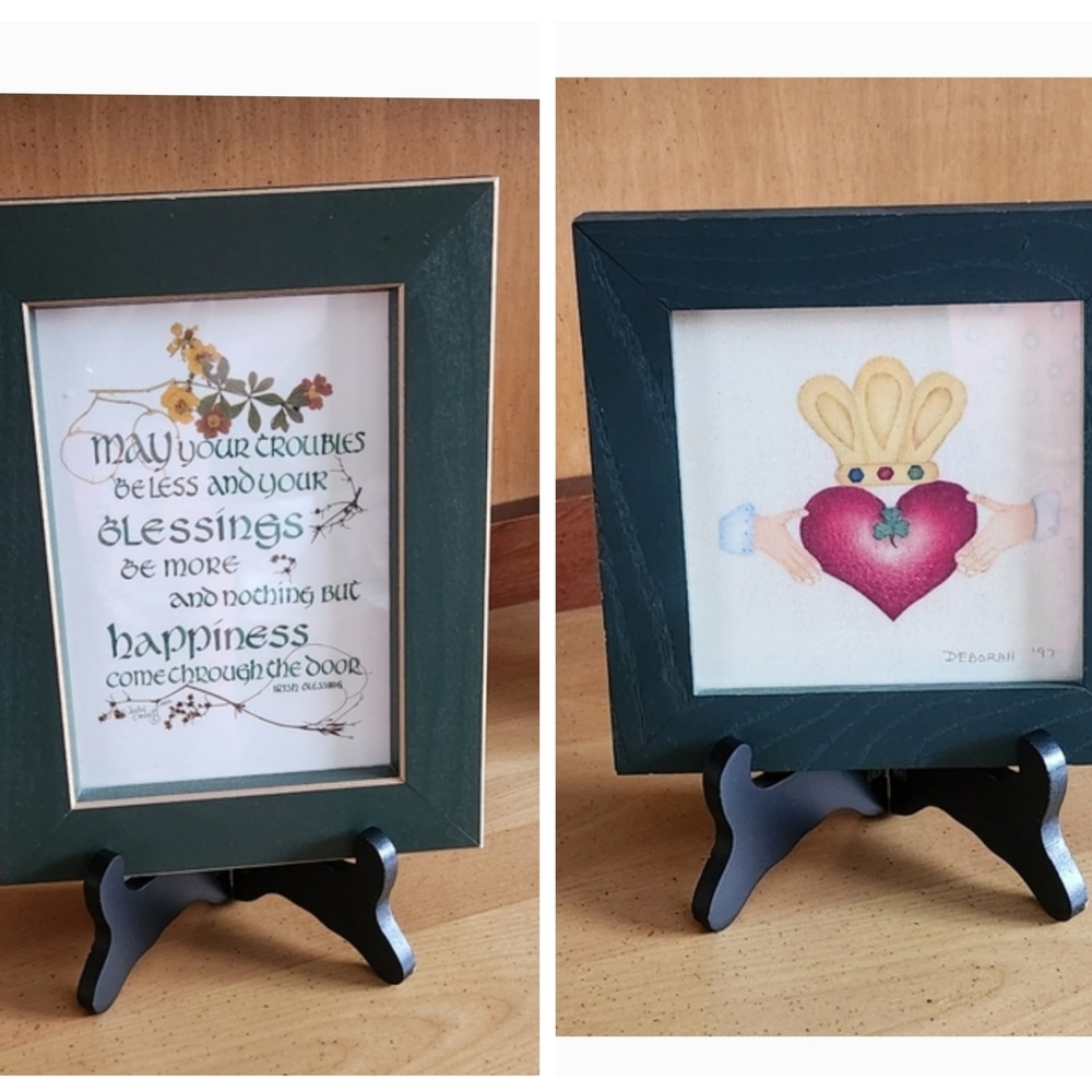 Decorative Framed Art Set - Green and Black